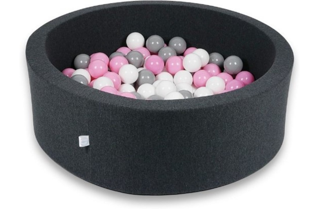 Ballenbak - 200 ballen - 90 x 30 cm - ballenbad - rond zwart