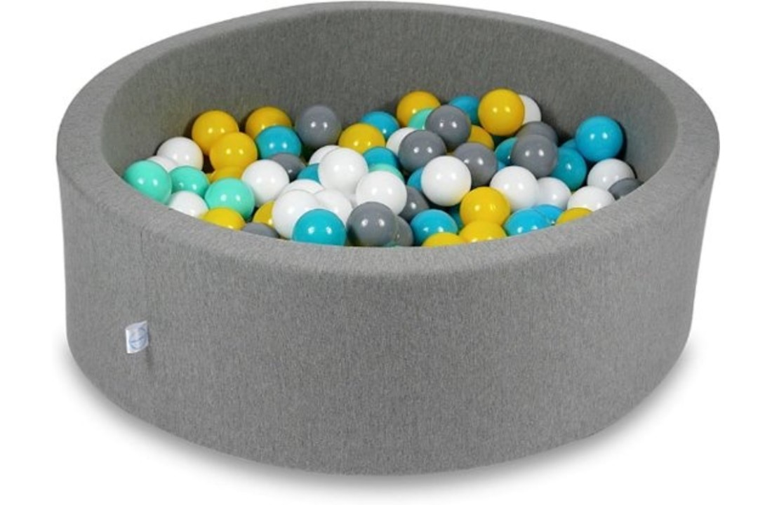 Ballenbak - 200 ballen - 90 x 30 cm - ballenbad - rond donker grijs