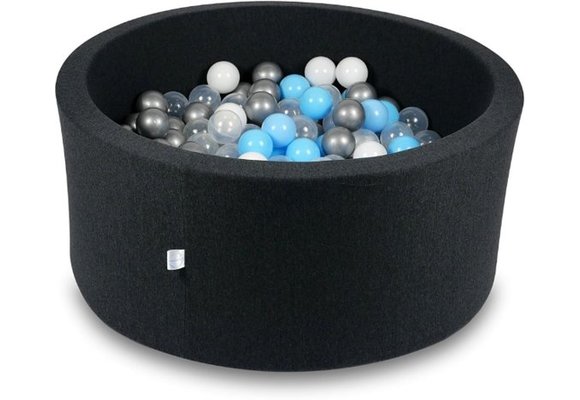 Ballenbak - 300 ballen - 90 x 40 cm - ballenbad - rond zwart