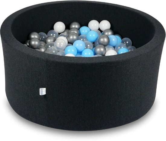 Ballenbak - 300 ballen - 90 x 40 cm - ballenbad - rond zwart