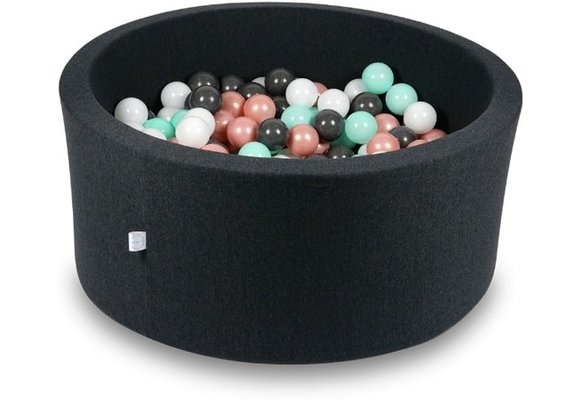 Ballenbak - 300 ballen - 90 x 40 cm - ballenbad - rond zwart