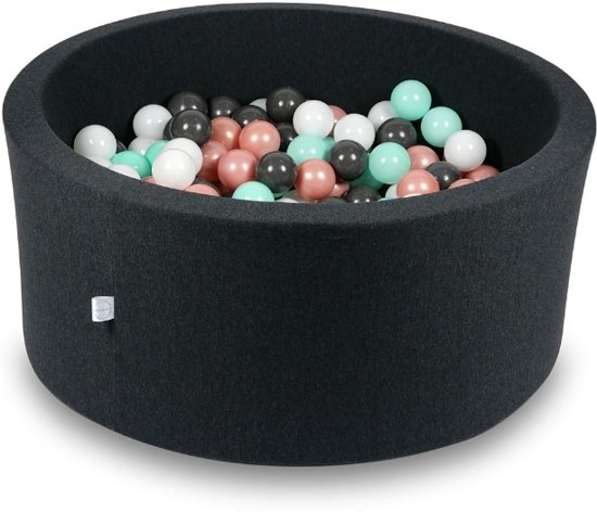 Ballenbak - 300 ballen - 90 x 40 cm - ballenbad - rond zwart