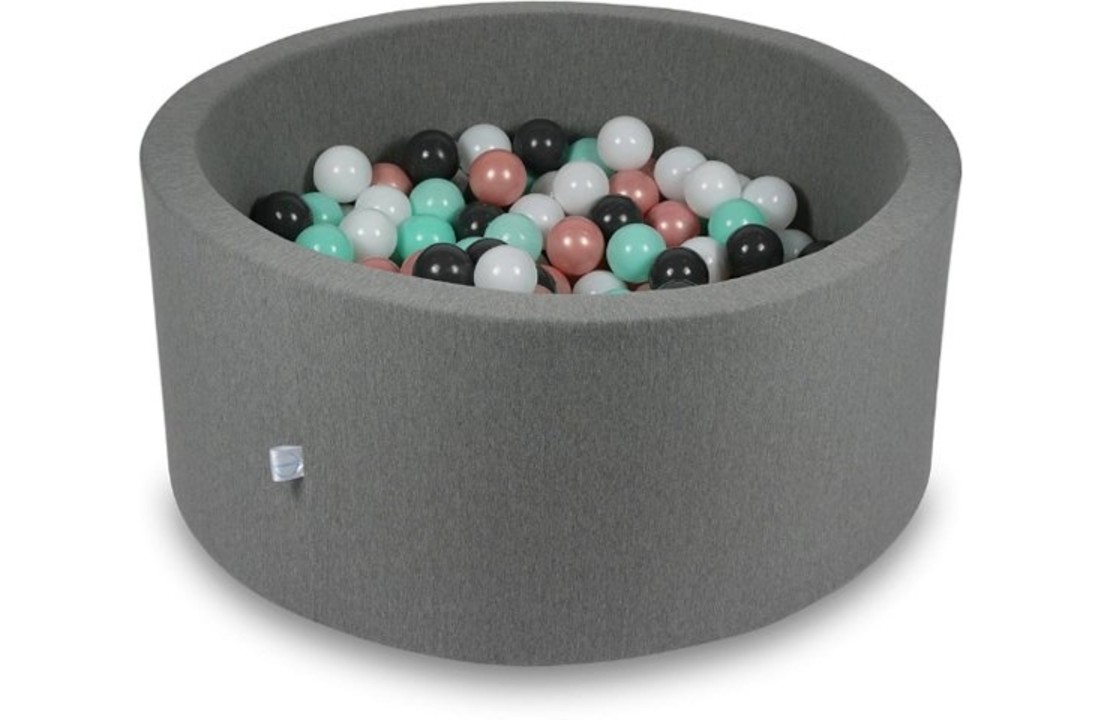 Ballenbak - 300 ballen - 90 x 40 cm - ballenbad - rond donker grijs