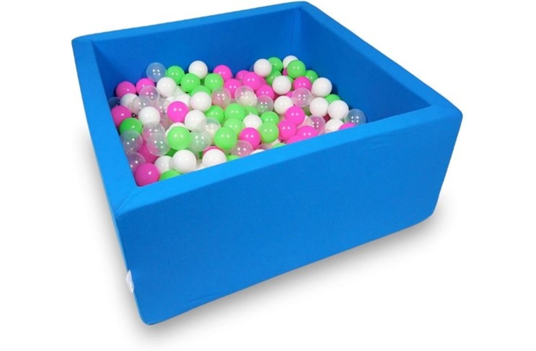 Ballenbak - 400 ballen - 90 x 90 x 40 cm - ballenbad - vierkant blauw