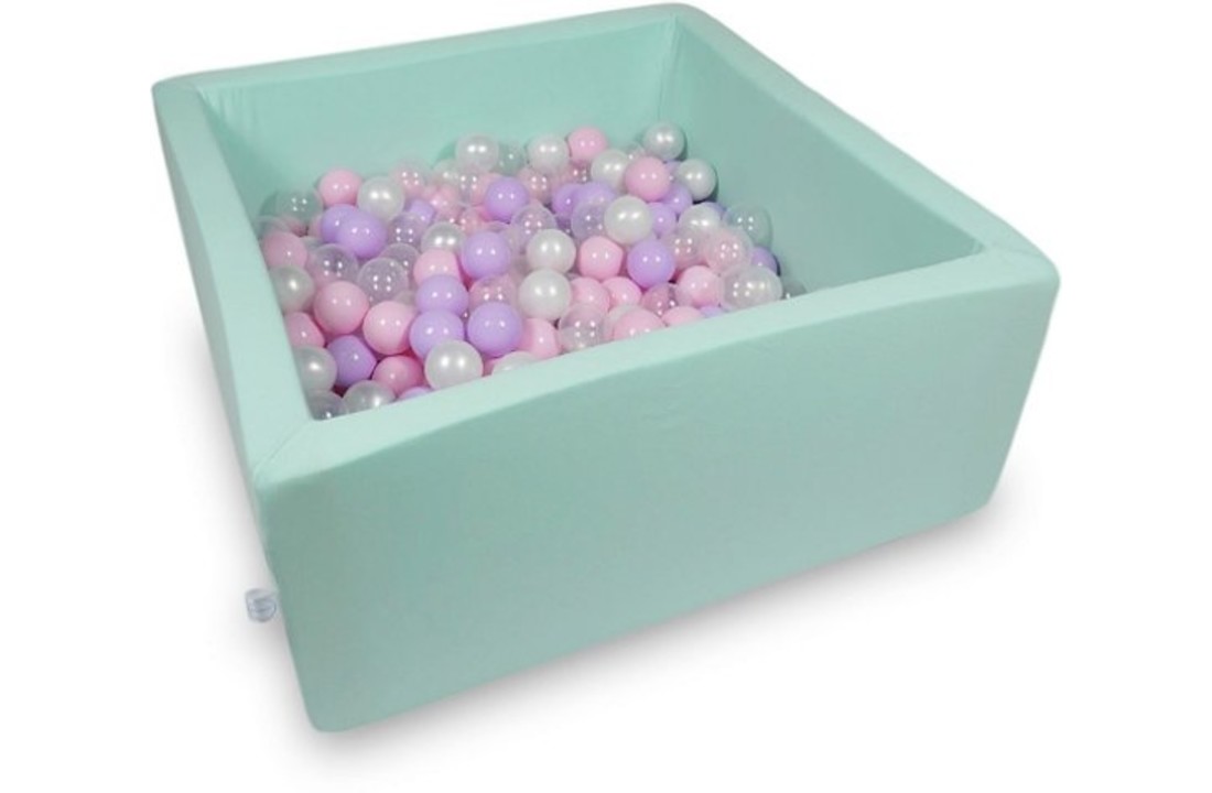 Ballenbak - 400 ballen - 90 x 90 x 40 cm - ballenbad - vierkant mint groen