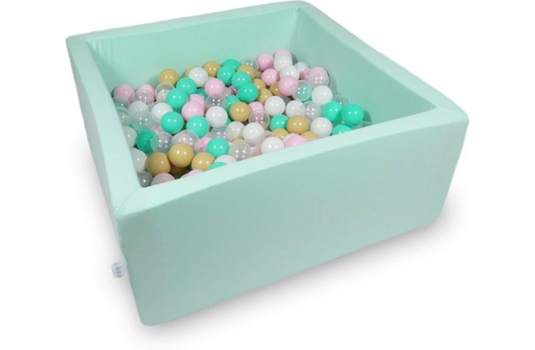 Ballenbak - 400 ballen - 90 x 90 x 40 cm - ballenbad - vierkant mint groen