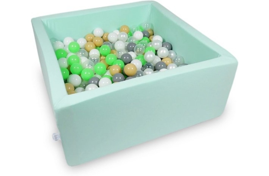 Ballenbak - 400 ballen - 90 x 90 x 40 cm - ballenbad - vierkant mint groen