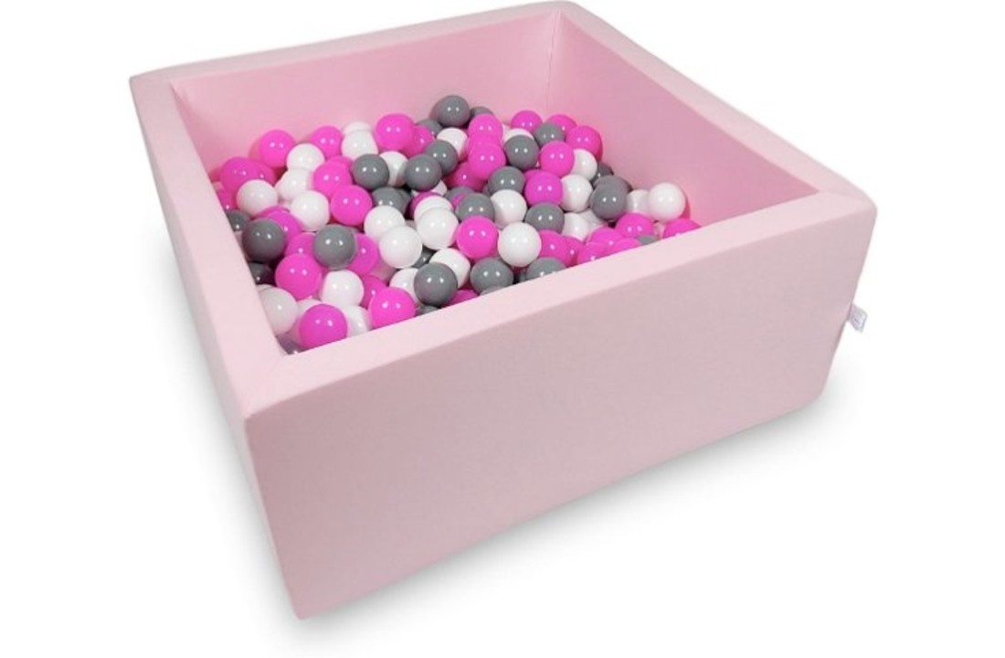 Ballenbak - 400 ballen - 90 x 90 x 40 cm - ballenbad - vierkant roze