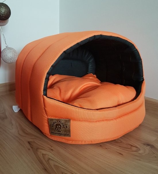 Hondenmand - kleine hond - box - hondemand - 45 x 49 x 36 cm - oranje - hondenbed - hondebed