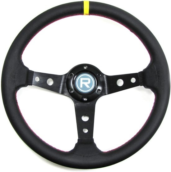 Simoni Racing Universeel Sportstuur Match - Zwart PU - Diameter