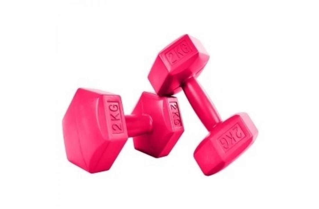 Dumbbell set 2x 2 kg - totaal 4 kg - roze