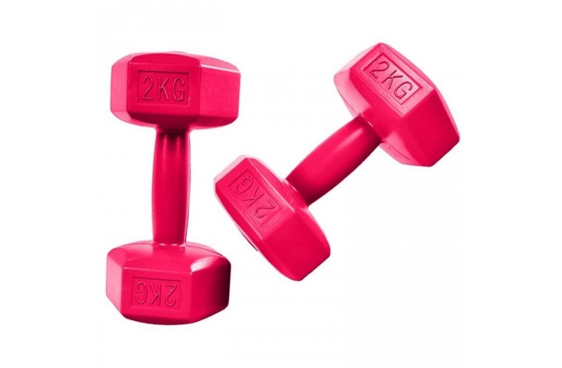 Dumbbell set 2x 2 kg - totaal 4 kg - roze