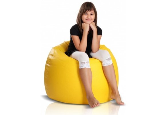 Zitzak 110cm donkergeel kunstleer