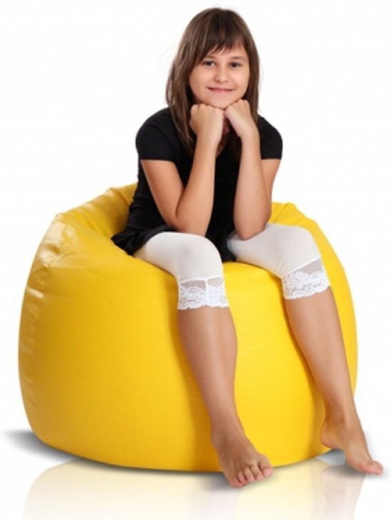 Zitzak 110cm donkergeel kunstleer