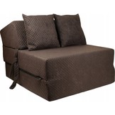 Luxe logeermatras - bruin - camping matras - reismatras - opvouwbaar matras - 200 x 70 x 15 - met kussens