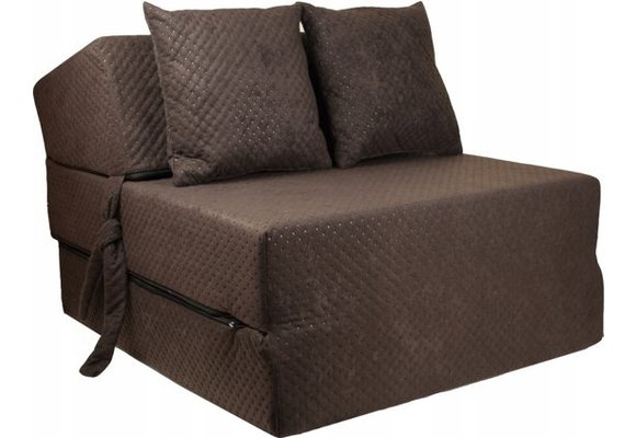 Luxe logeermatras - bruin - camping matras - reismatras - opvouwbaar matras - 200 x 70 x 15 - met kussens