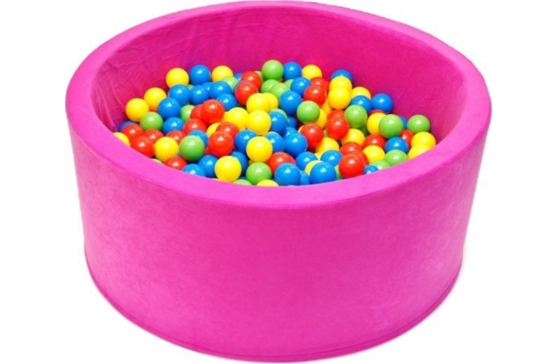 Ballenbak - stevige ballenbad - 90 x 40 cm - 200 ballen Ø 7 cm - geel, groen, rood en blauw