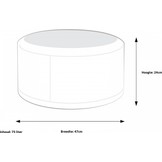 Klassieke kleine poef - kunstleer - zwart - 47cm x 24cm