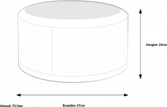 Klassieke kleine poef - kunstleer - zwart - 47cm x 24cm