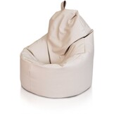 Zitzak fauteuil beige - zitkussen relaxkussen - gevuld - kunstleer