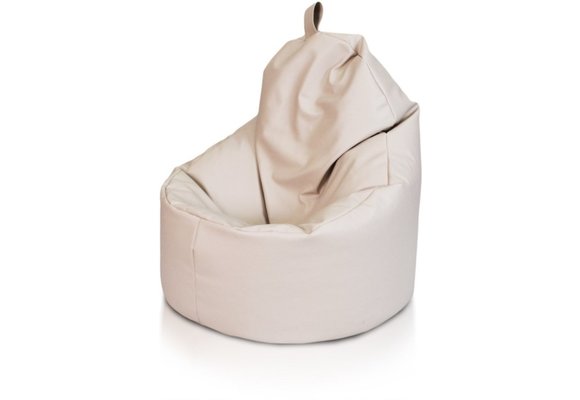 Zitzak fauteuil beige - zitkussen relaxkussen - gevuld - kunstleer