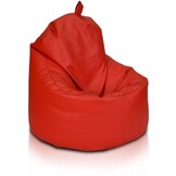 Zitzak fauteuil rood - zitkussen relaxkussen - gevuld - kunstleer