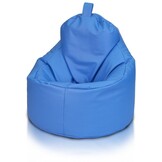 Zitzak fauteuil blauw - zitkussen relaxkussen - gevuld - kunstleer