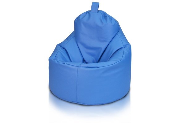 Zitzak fauteuil blauw - zitkussen relaxkussen - gevuld - kunstleer