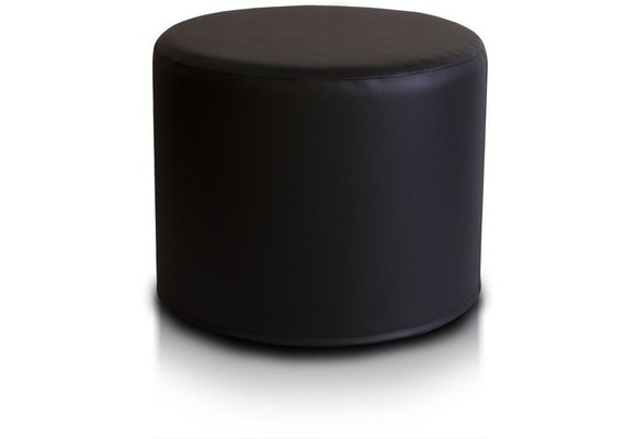 Poef - kunstleer - zwart - 43cm x 53cm