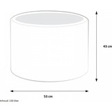 Poef - kunstleer - zwart - 43cm x 53cm - geschikt als bijzettafel