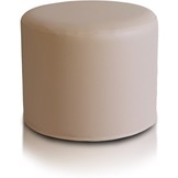 Poef - kunstleer - cappuccino - 43cm x 53cm -  geschikt als bijzettafel