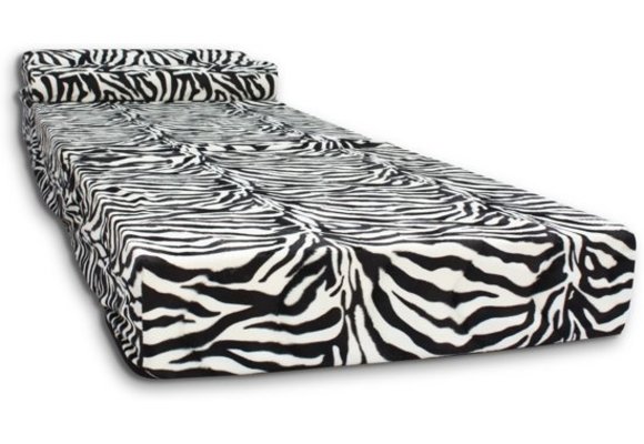 Logeermatras - camping matras - reismatras - opvouwbaar matras - 70 x 200 x 15 met kussen Zebra Design