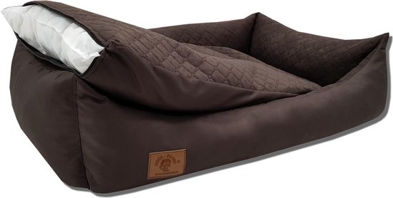 Hondenmand - 100 x 70 cm - wasbare hoes - waterdicht - hondenbed - kussen - bruin