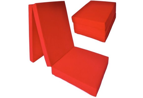 Logeermatras extra dik - rood - camping matras - reismatras - opvouwbaar matras - 195 x 70 x 15