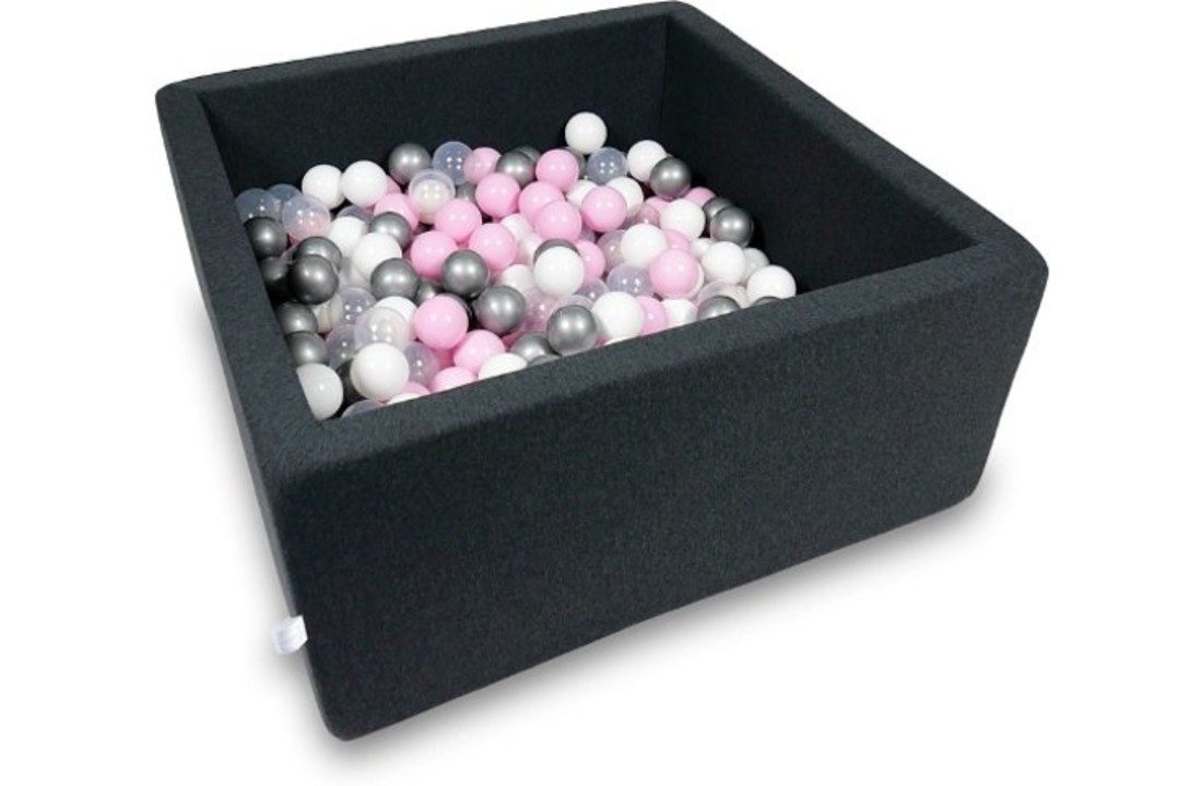 Ballenbak - 400 ballen - 90 x 90 x 40 cm - ballenbad - vierkant zwart
