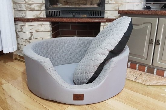 Luxe hondenmand XXL - 90 x 30 cm - wasbare hoes - grijs - hondenbed hondensofa hondemand hondebed