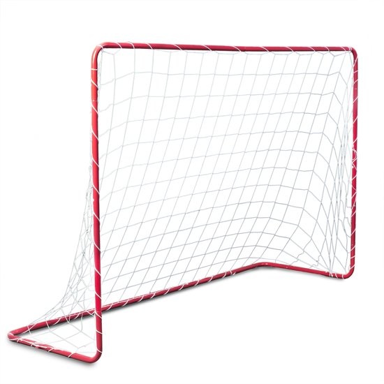 Voetbaldoel 183x122x61 cm - rood en wit - tuin voetbalgoal