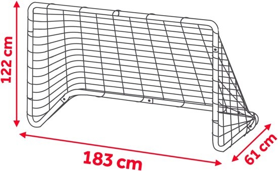 Voetbaldoel 183x122x61 cm - rood en wit - tuin voetbalgoal