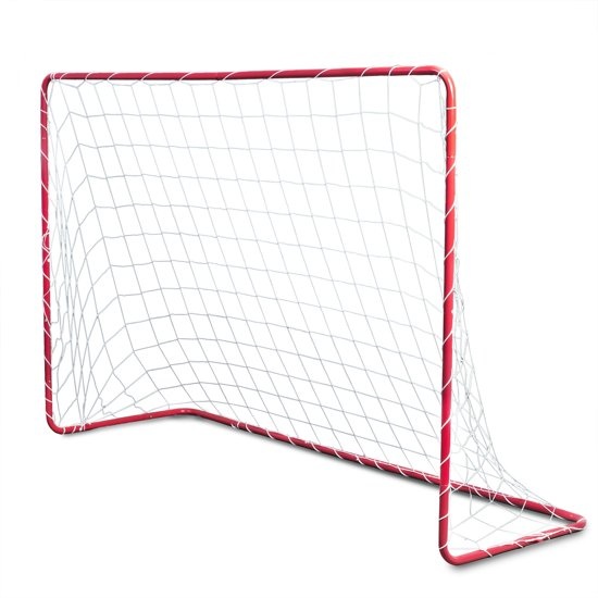 Voetbaldoel 183x122x61 cm - rood en wit - tuin voetbalgoal
