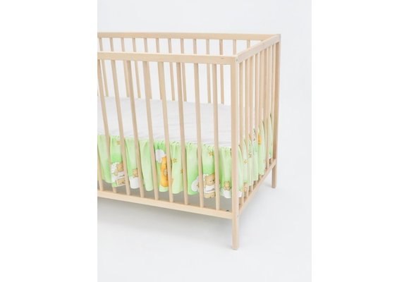 Bedbumper met hemel - 100% katoen - 140cm x 70cm - Beertjes groen