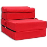 Rode Logeermatras - camping matras - reismatras - opvouwbaar matras - 70 x 200 x 15 met kussen