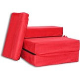 Rode Logeermatras - camping matras - reismatras - opvouwbaar matras - 70 x 200 x 15 met kussen