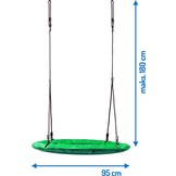 Nestschommel - 95 cm diameter - groen - met touwen