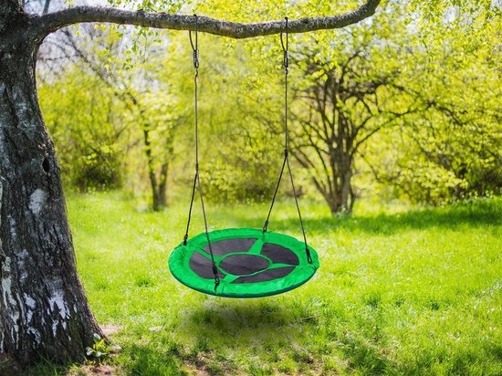 Nestschommel - 95 cm diameter - groen - met touwen