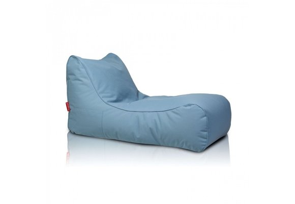 Luxe outdoor relax poef - blauw - wasbare polyester hoes