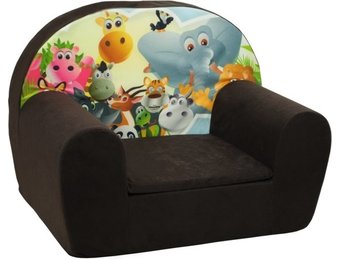 Luxe kinderstoel - kinderfauteuil - sofa - 60 x 45 - bruin - Madagaskar