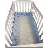 Bedbumper bedomrander - 280 cm lang - Gevlochten - Blauw