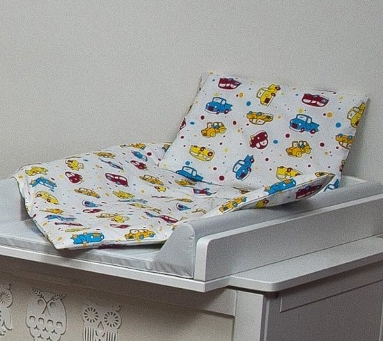 Beddengoed set voor ledikant - dekbed 80x70cm - incl. kussen - autos