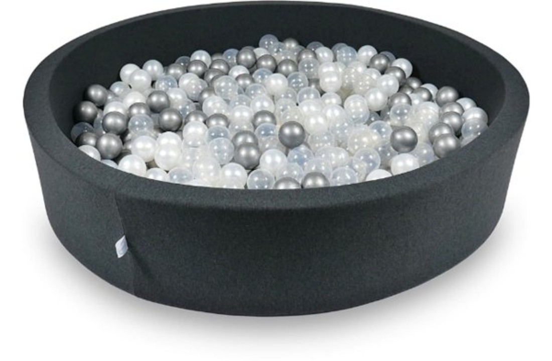 Ballenbak - 600 ballen - 130 x 30 cm - ballenbad - rond zwart