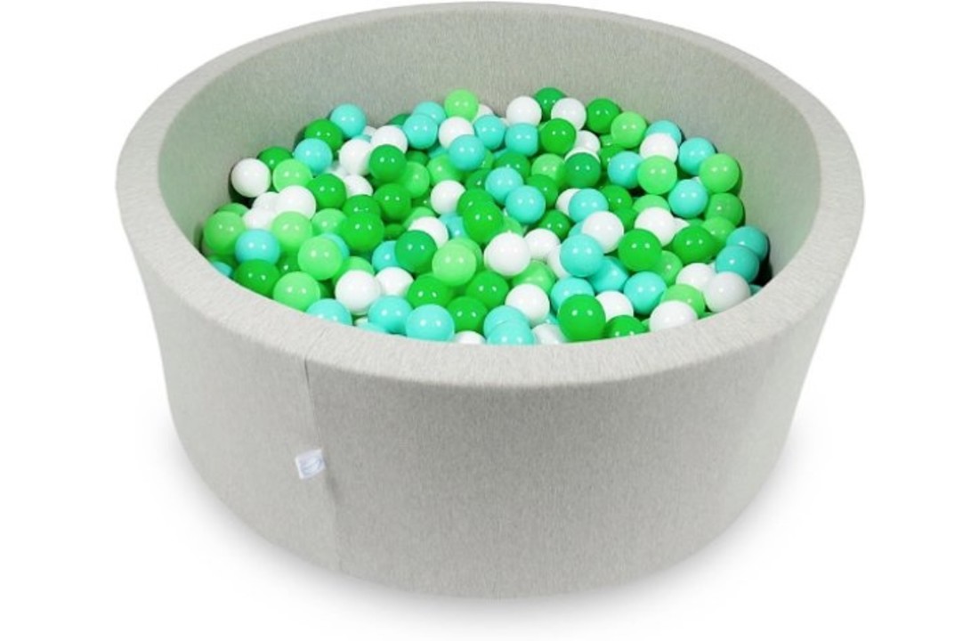 Ballenbak - 500 ballen - 115 x 40 cm - ballenbad - rond licht grijs